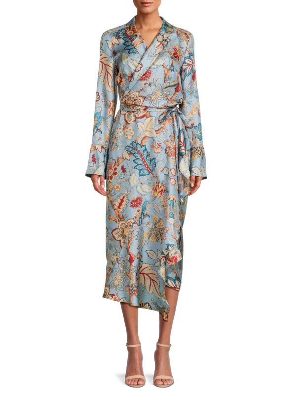 Etro Floral Silk Wrap Dress